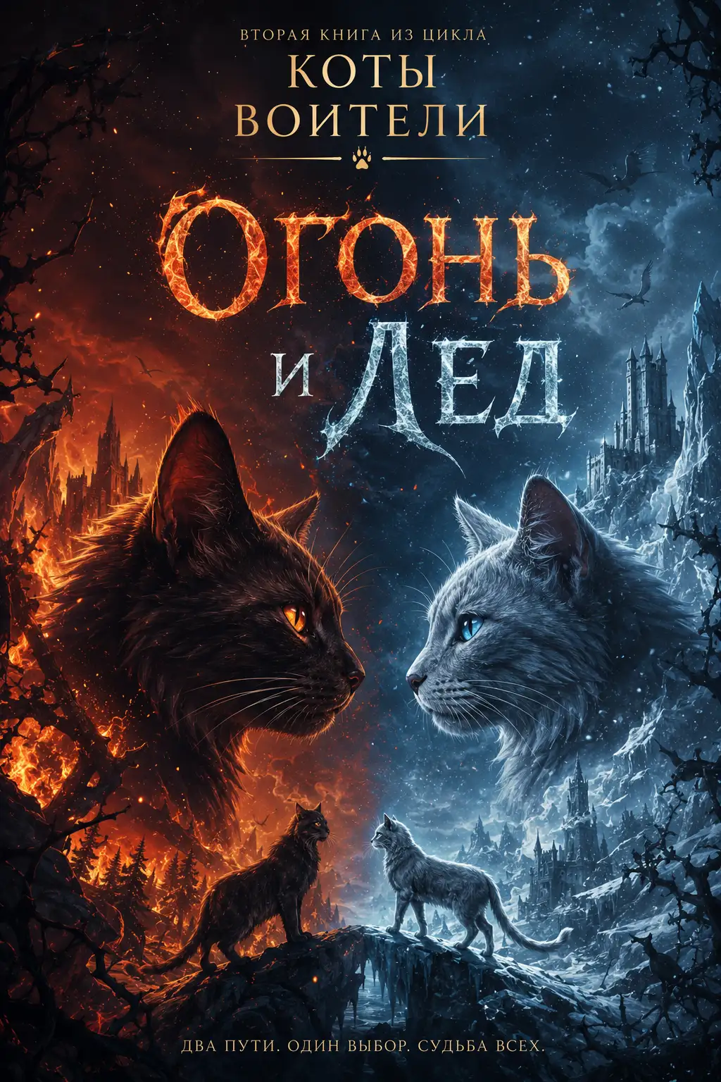 Обложка книги Огонь и лед. Коты-воители 02